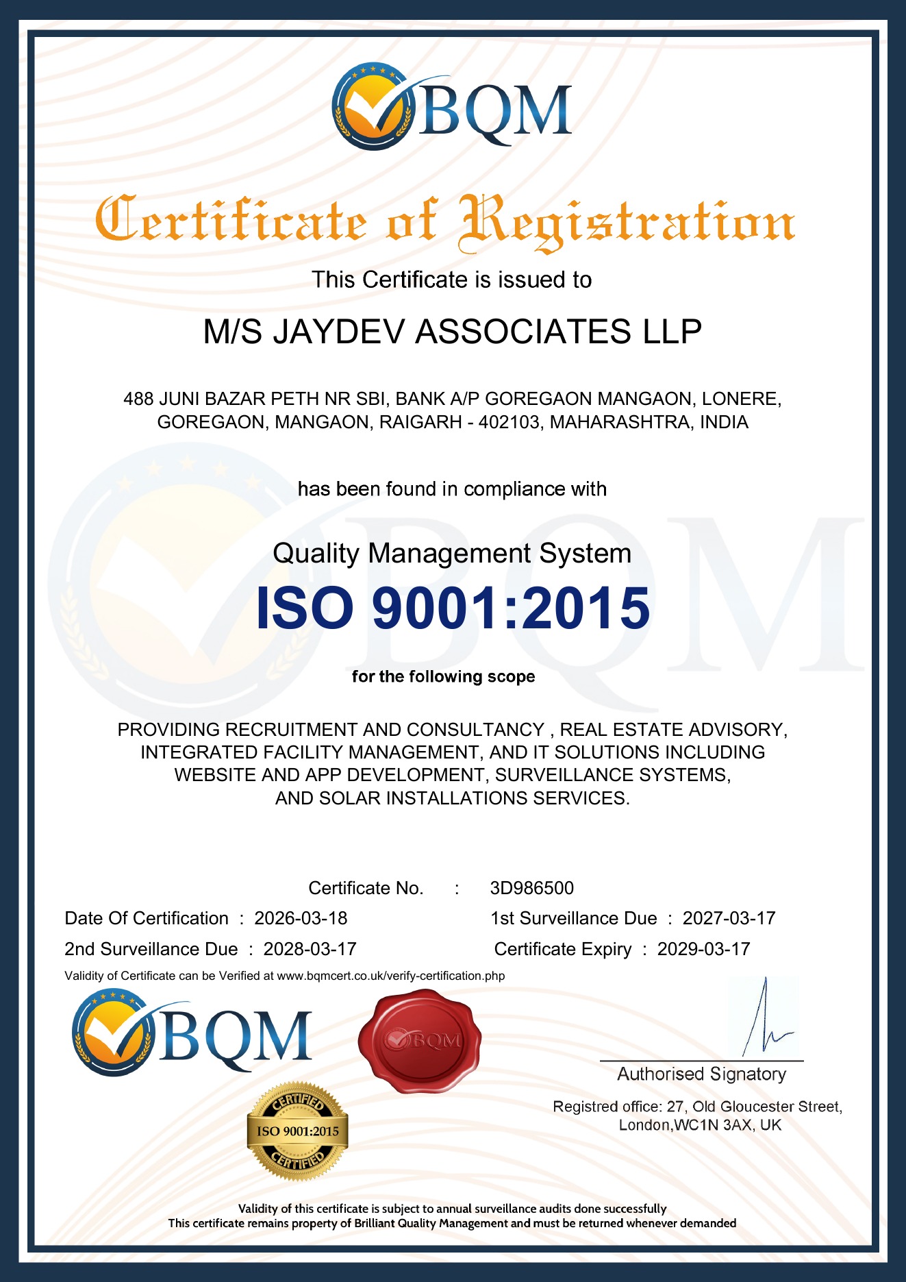 ISO 9001:2015 Certification